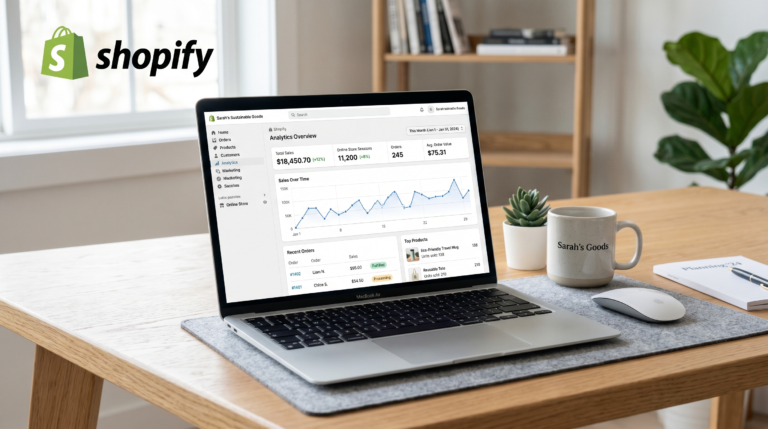 Shopify dashboard interface for managing ecommerce store in UAE